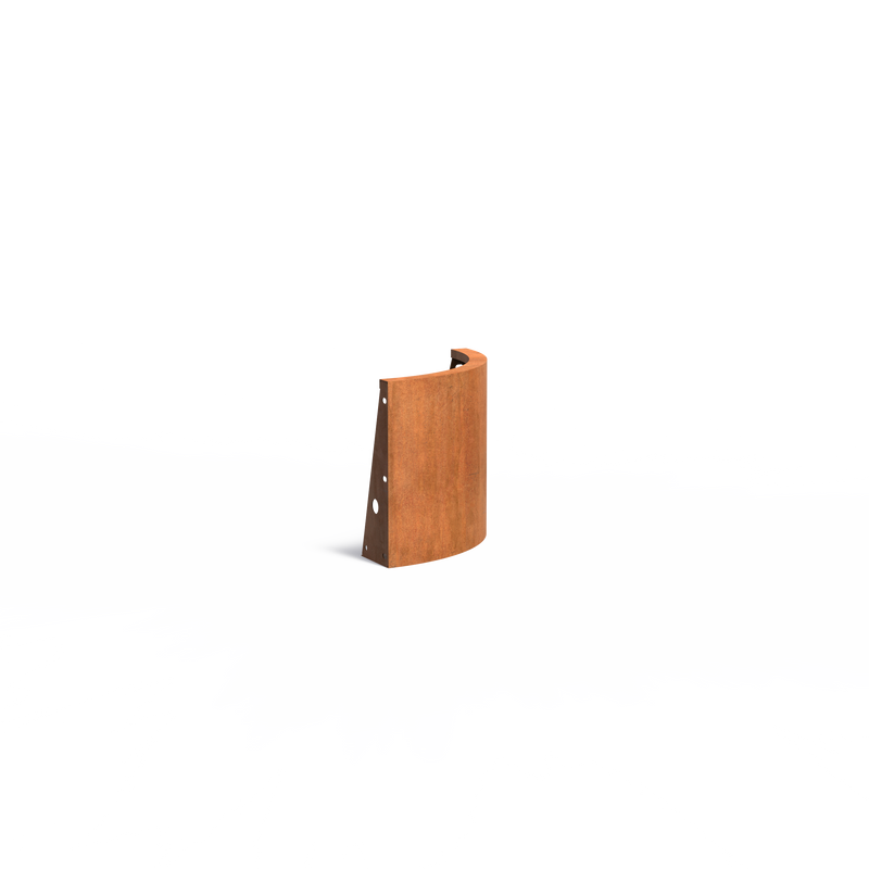 Stützwand aus Cortenstahl – Außenbogen | 50 x 50 x 50 cm