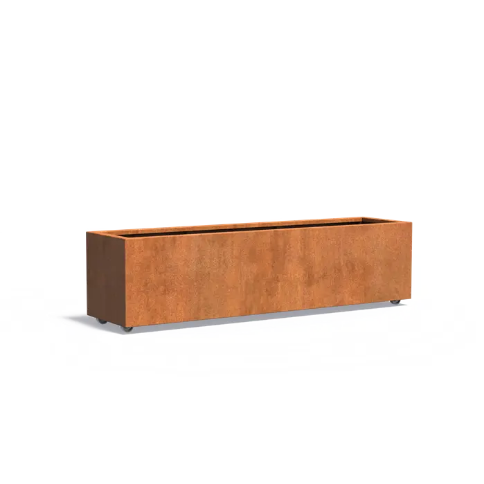 Carrez corten met wielen CAWL23