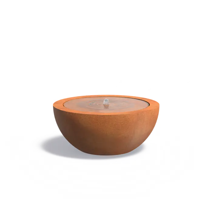 Wassertisch BAYOU mit Pumpe & LED-Beleuchtung | ø 100 x 43.7 cm | Cortenstahl