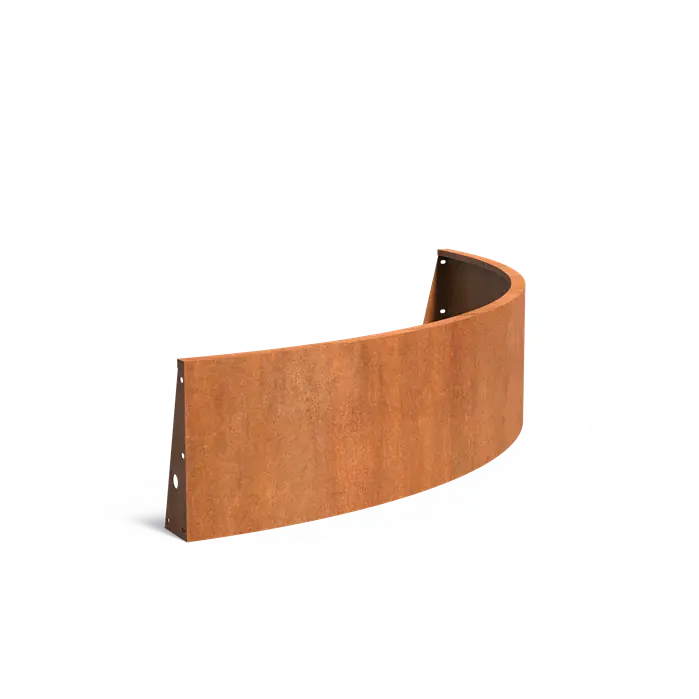 Stützwand - Außenbogen | 200 x 200 x 50 cm | Cortenstahl