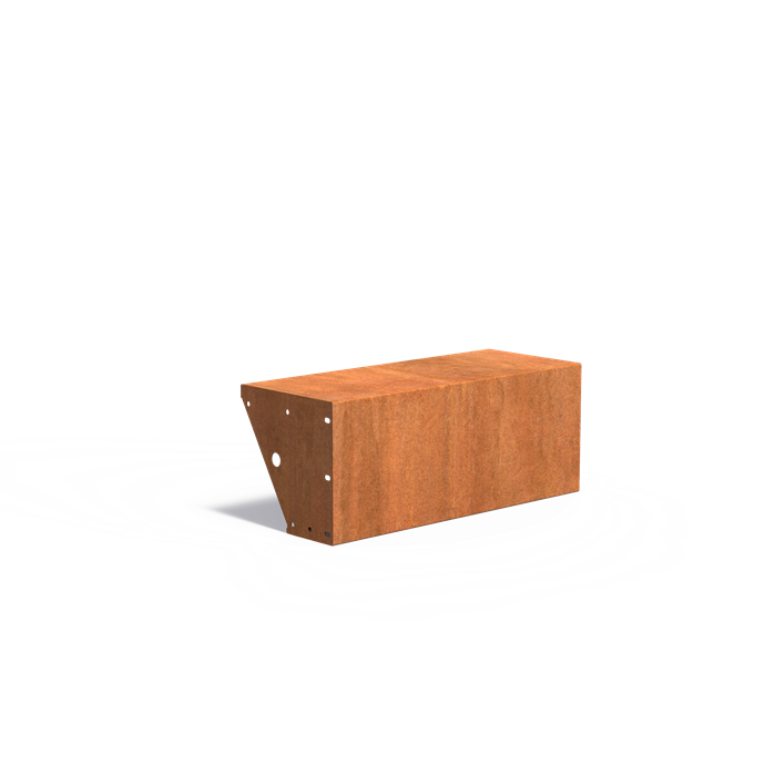 Cortenstaal keerwand breed - 100 x 40 x 40 cm recht