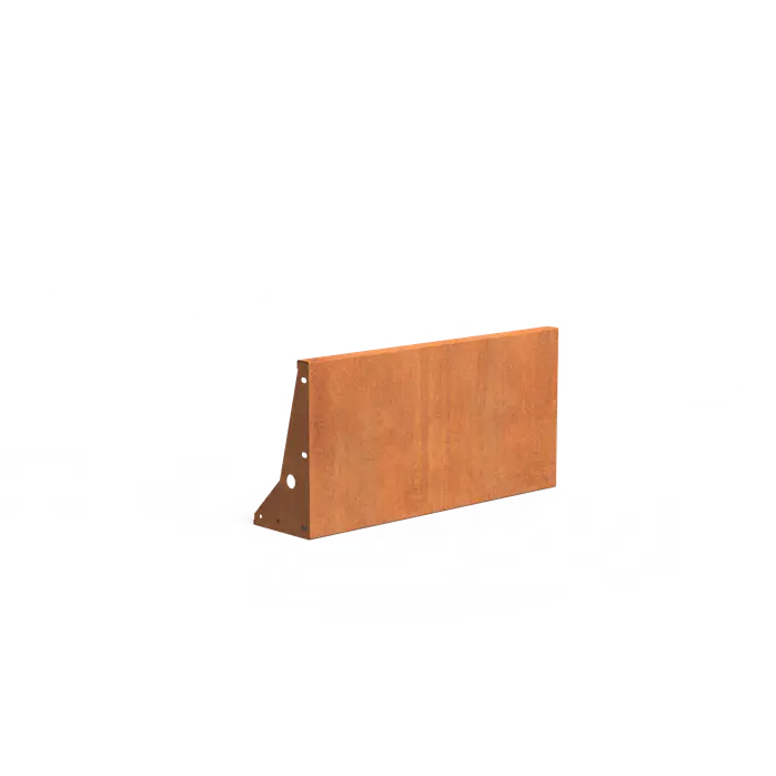 Stützwand - Gerade | 100 x 25 x 50 cm | Cortenstahl