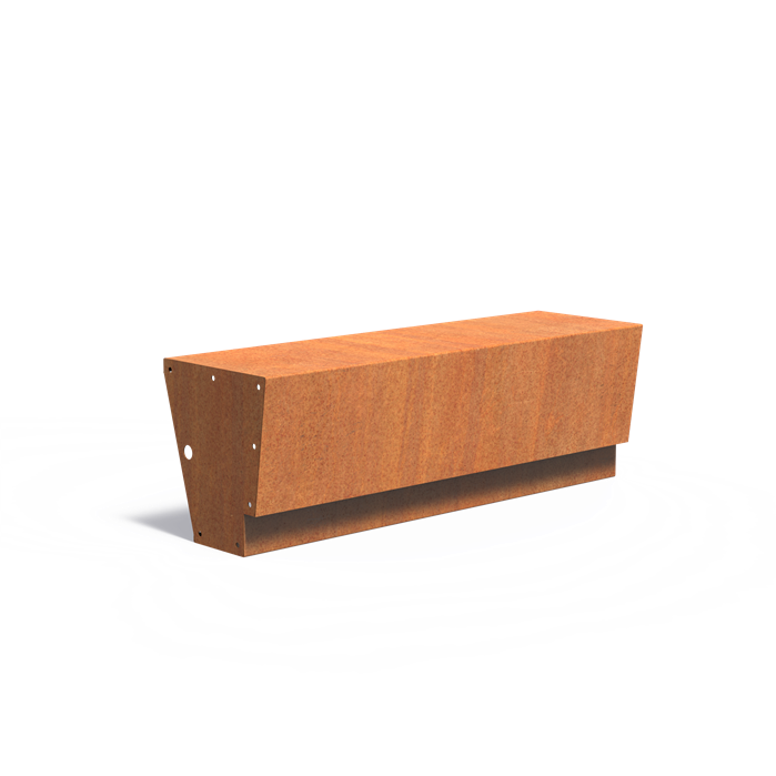 Cortenstalen keerwand REVERT 150 x 45 x 50 cm – recht, brede zitrand