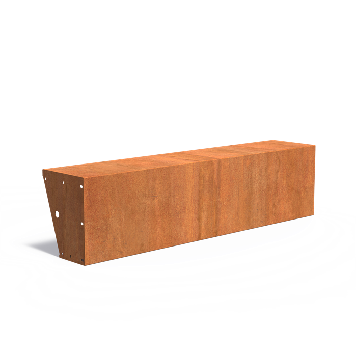 Cortenstalen keerwand 200 x 40 x 50 cm – recht, brede zitrand