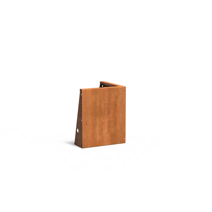 Stützwand - Außenecke | 50 x 50 x 60 cm | Cortenstahl