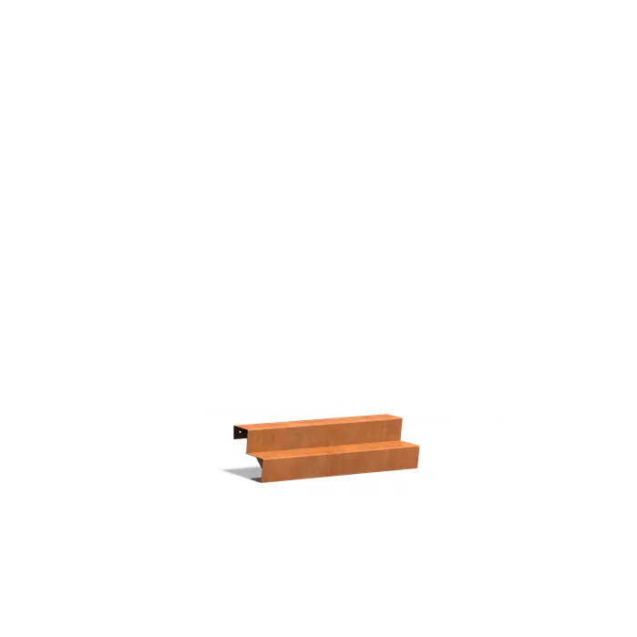 Außentreppe (2 Stufen) aus Cortenstahl | 125 x 48 x 34 cm