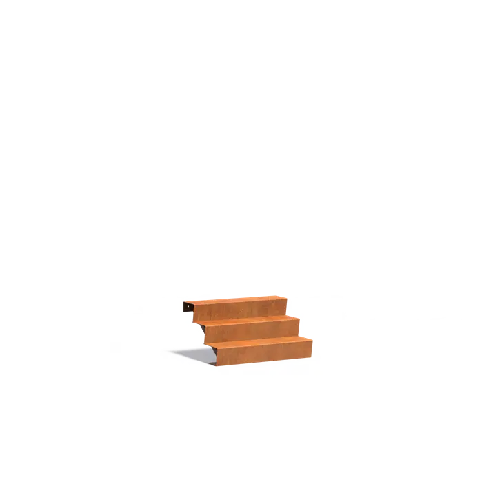 Außentreppe (3 Stufen) aus Cortenstahl | 100 x 72 x 51 cm