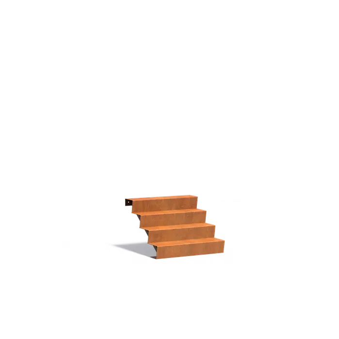 Außentreppe (4 Stufen) aus Cortenstahl | 100 x 96 x 68 cm