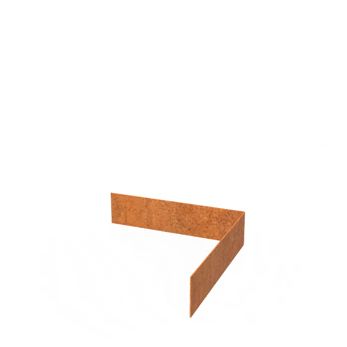 Cortenstaal hoekstuk recht 7 cm