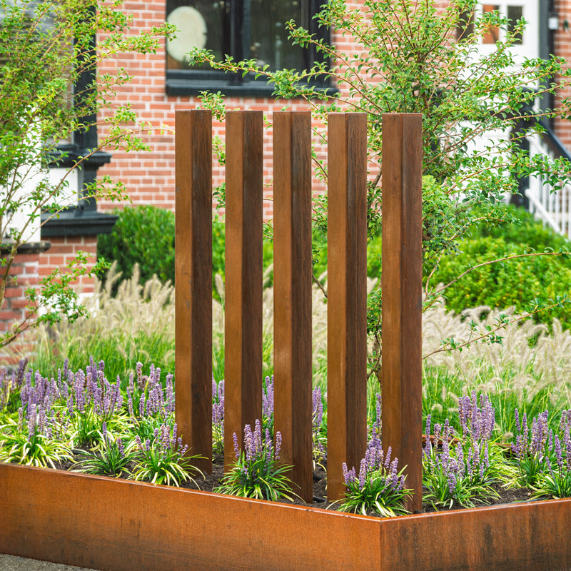 Cortenstaal tuinpaal 10 x 10 x 150 cm – set van 5 Regular