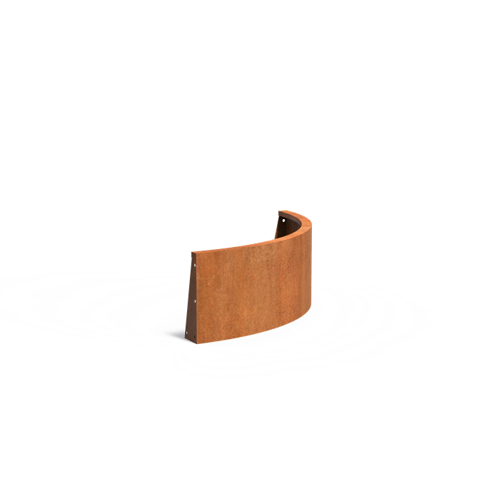 Stützwand aus Cortenstahl – Außenbogen | 100 x 100 x 40 cm