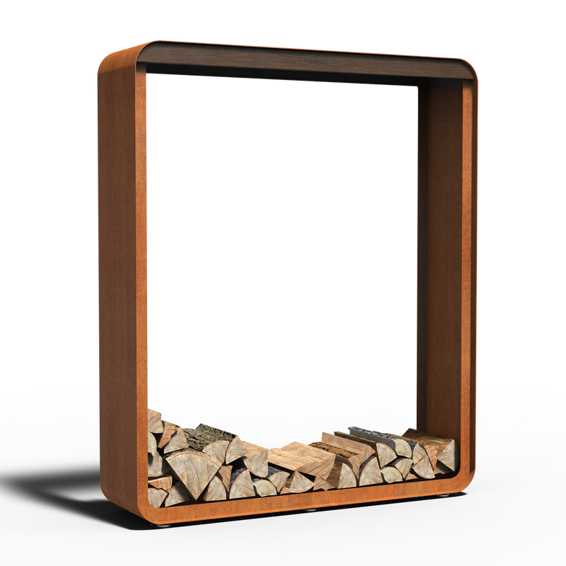Houtopslag SERRA 150 × 40 × 180 cm - cortenstaal