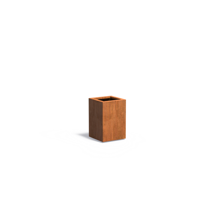 Cortenstahl Pflanzkübel CARREZ mit Boden | 40 x 40 x 60 cm