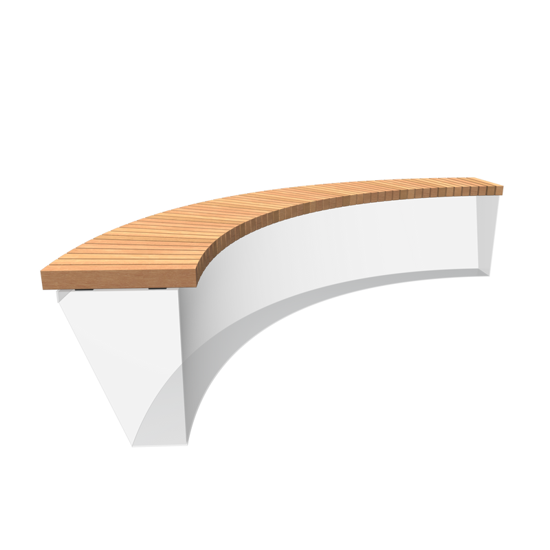 Hardhouten zitting binnenbocht rechte rand 200 x 200 x 7,2 cm – Garapa