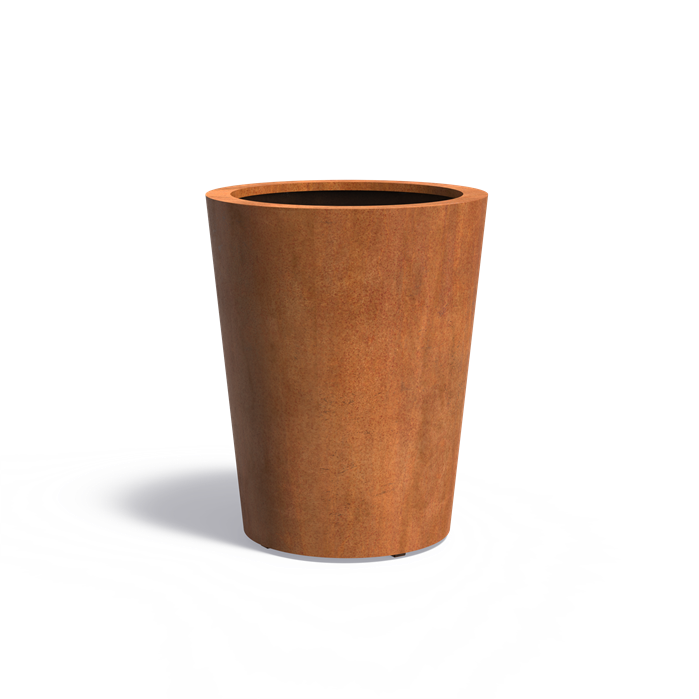 CONIC ø 80 x 100 cm - Cortenstaal plantenbak met poten