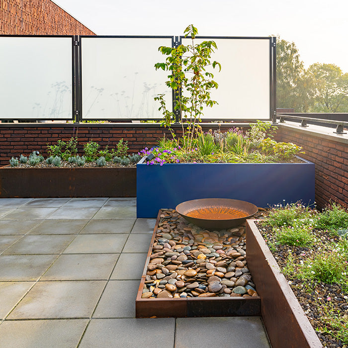 Rasenkante Cortenstahl mit gekantetem Oberrand | 2300 x 2 x 390 mm (Preis pro Stück)