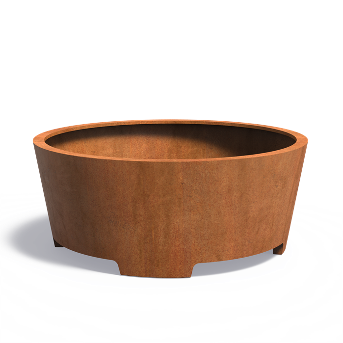 Cortenstahl Pflanzkübel Conic mit Füßen | ø 200 x 80 cm