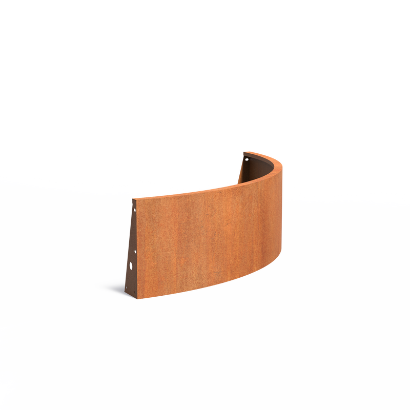 Stützwand aus Cortenstahl – Außenbogen | 150 x 150 x 50 cm