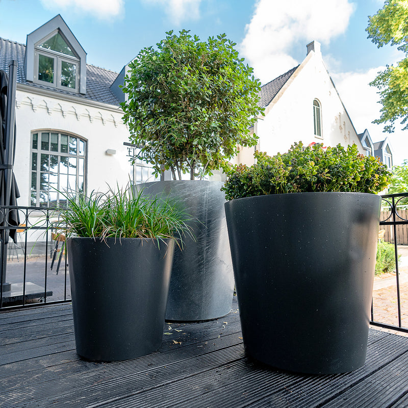 CONIC conische aluminium plantenbak 60x60 cm met bodem