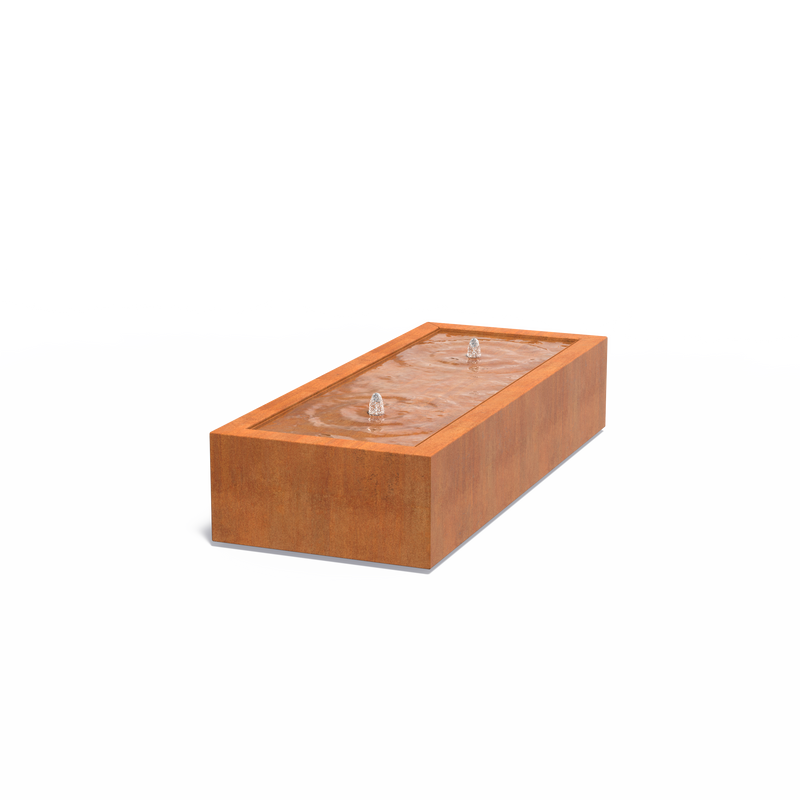 Watertafel 200 x 80 x 40 cm - cortenstaal, incl. LED & pomp