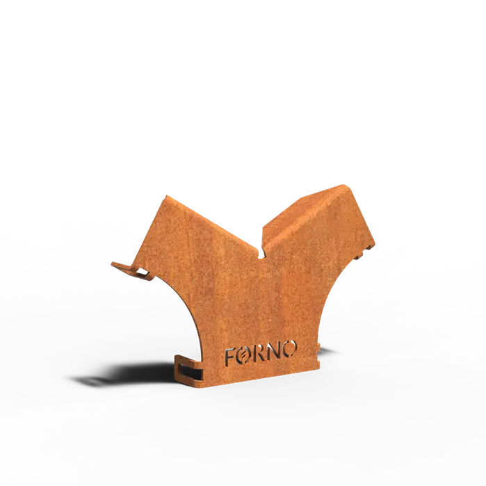 Koppelstück für HEX-Holzlager – Cortenstahl | 110 x 170 x 25 mm