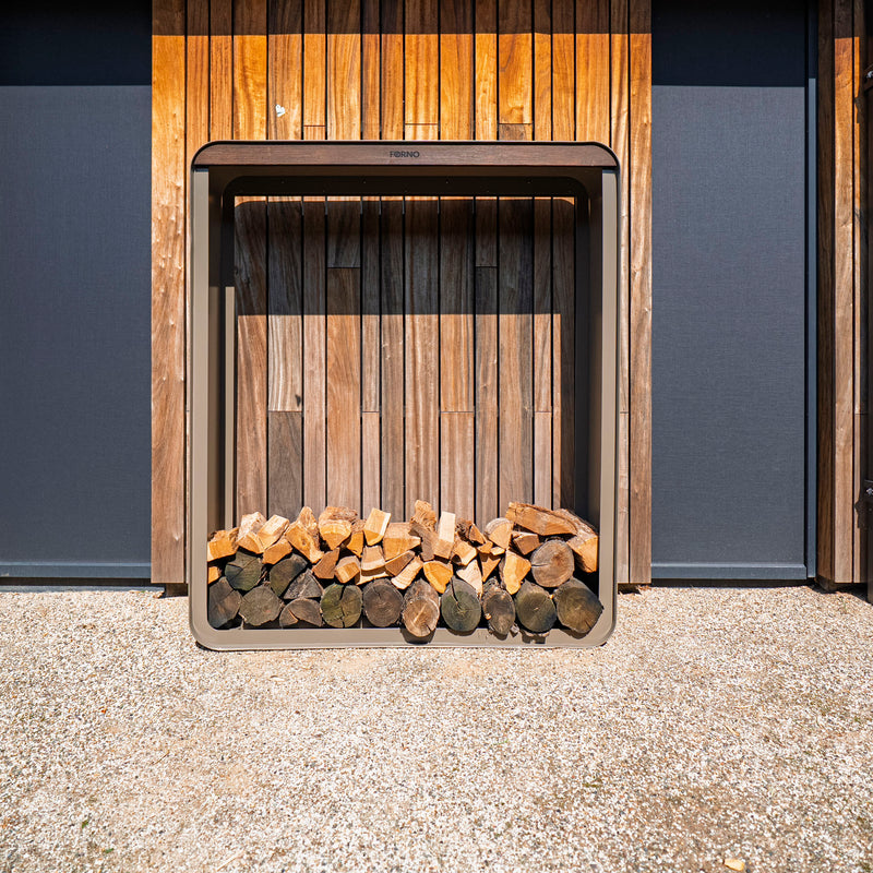 Houtopslag SERRA 100 x 40 x 180 cm - aluminium