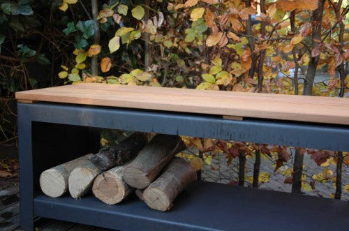 LOGG seat - houtopslag met zitting zwart