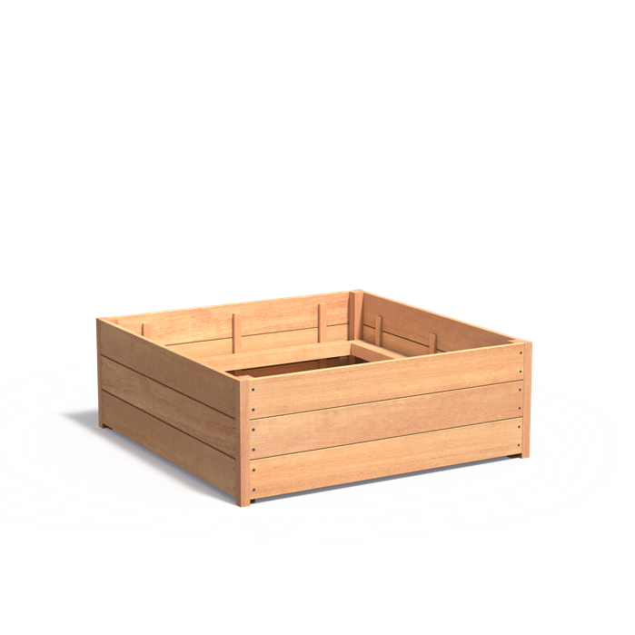Hartholz Pflanzkübel CARREZ | 120 x 120 x 43,5 cm