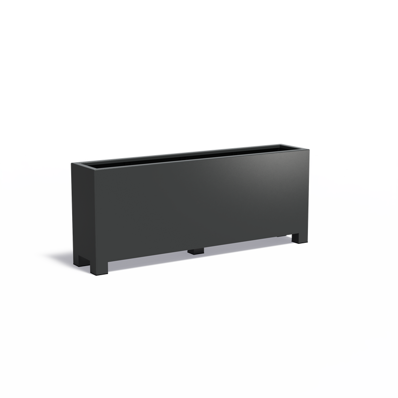 Aluminium Pflanzkübel CARREZ mit Füßen | 200 x 40 x 80 cm