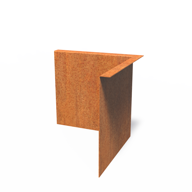 Rasenkante aus Cortenstahl Innenecke gekanteter Oberrand |  300 x 2 x 290 mm