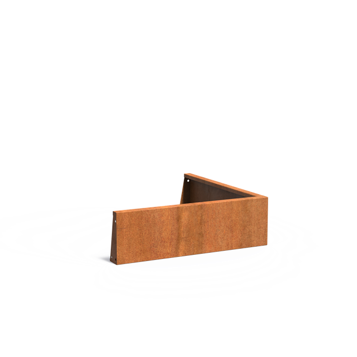 Stützwand aus Cortenstahl – Außenecke | 100 × 100 × 30 cm