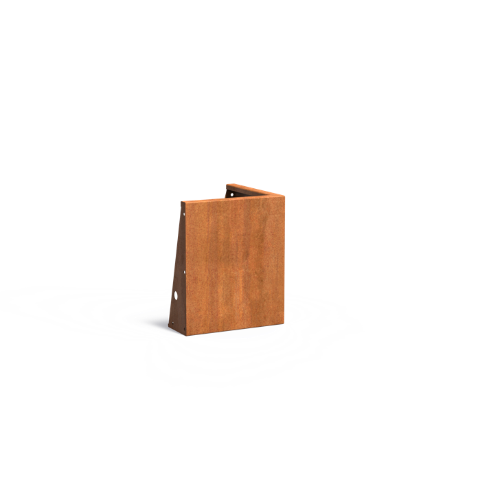 Stützwand aus Cortenstahl - Außenecke | 50 x 50 x 60 cm