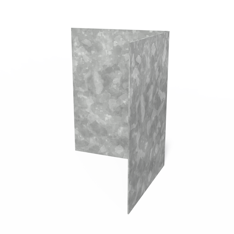Kantopsluiting verzinkt staal - rechte rand buitenhoek 300 x 3 x 390 mm