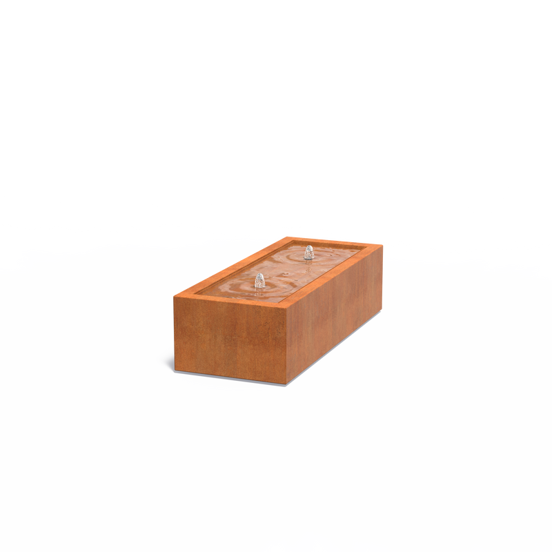 Wassertisch mit Pumpe & LED-Beleuchtung | 150 x 60 x 40 cm | Cortenstahl