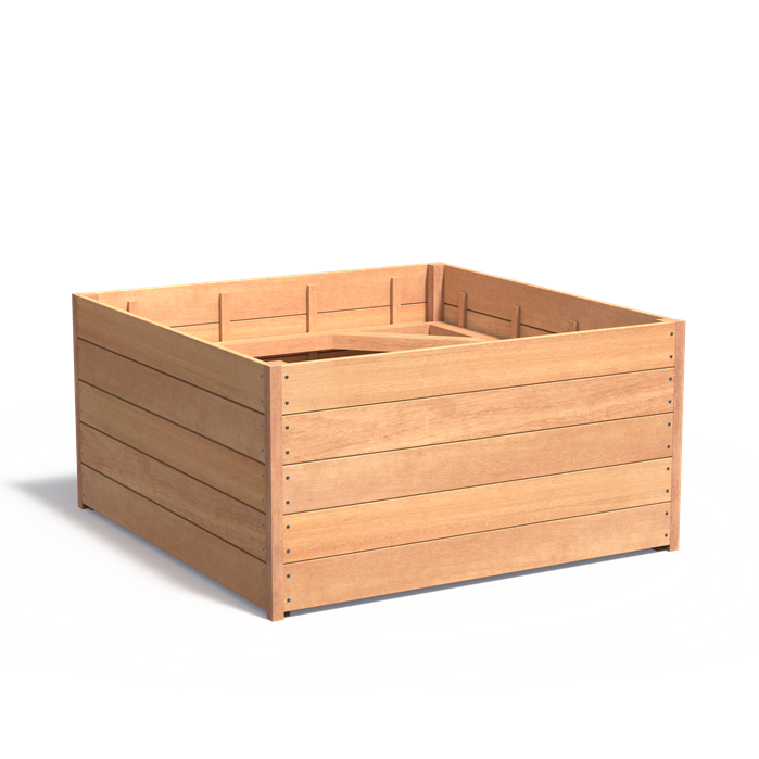 Hartholz-Pflanzkübel CARREZ | 140 x 140 x 71,3 cm