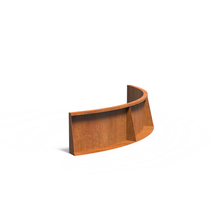 Stützwand aus Cortenstahl – Innenbogen | 150 × 150 × 40 cm
