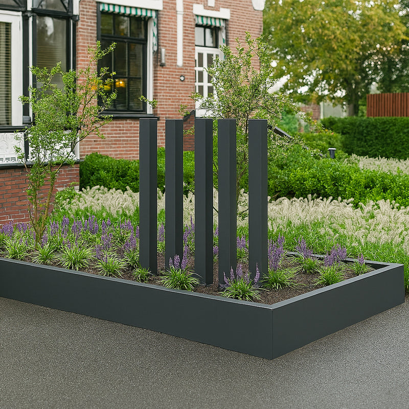 Gecoat staal tuinpaal 10 x 10 x 200 cm – set van 5 Regular