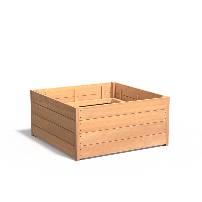 Hartholz Pflanzkübel CARREZ | 120 x 120 x 57,4 cm