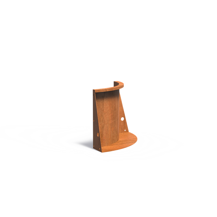 Stützwand aus Cortenstahl – Innenbogen | 50 × 50 × 60 cm