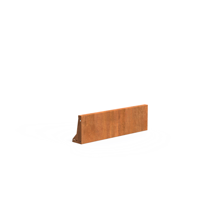 Stützwand aus Cortenstahl – Gerade | 100 × 15 x 30 cm