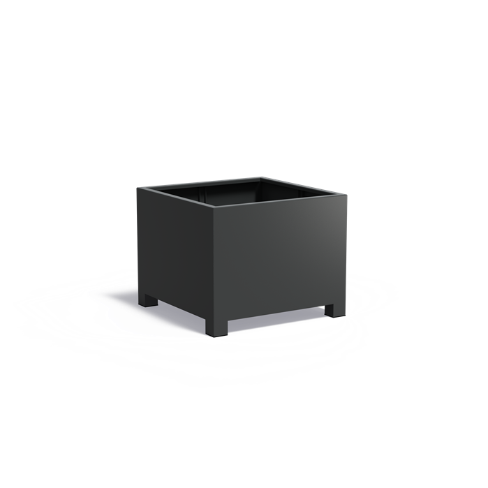 CARREZ vierkante aluminium plantenbak 100x100x80 met poten