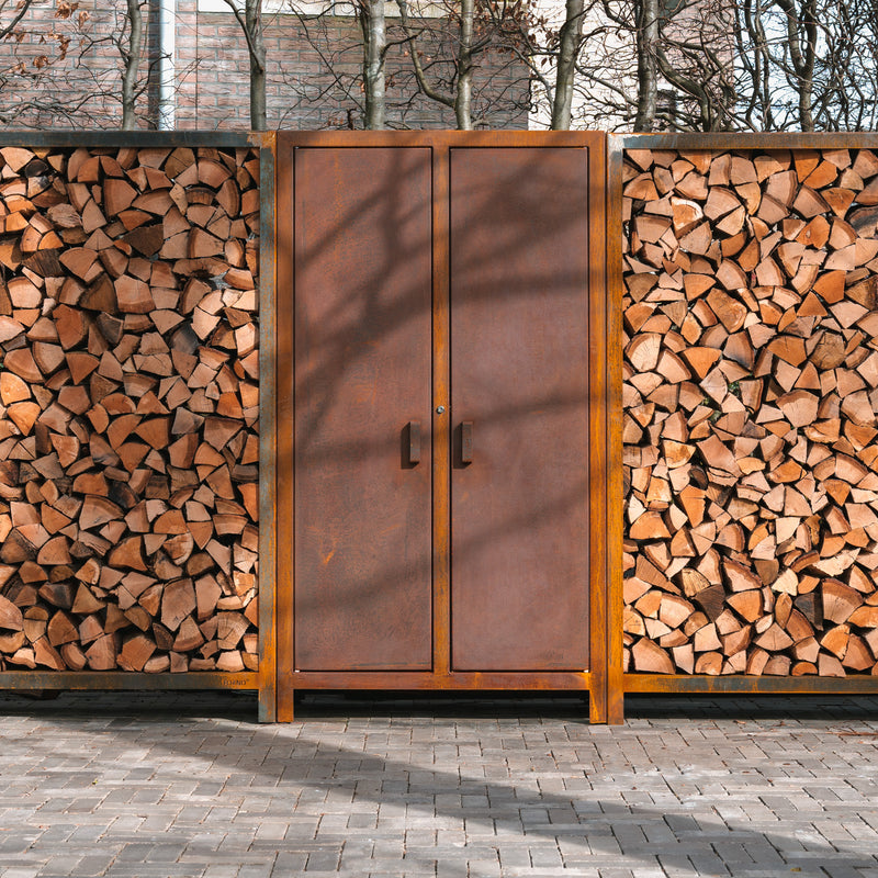 cortenstaal houtopslag 1