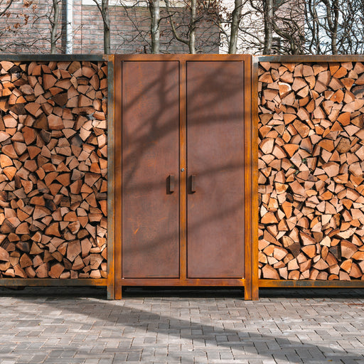 cortenstaal houtopslag 1