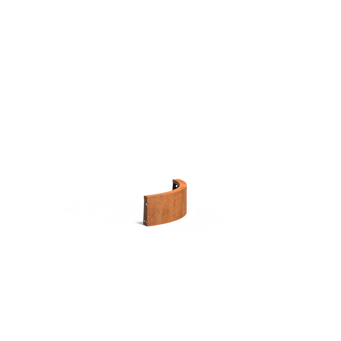 Stützwand aus Cortenstahl – Außenbogen | 50 x 50 x 20 cm
