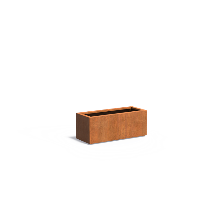 Cortenstahl Pflanzkübel CARREZ mit Boden | 100 x 40 x 40 cm