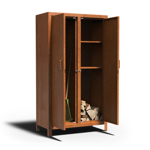 LOGG logger houtsopslag met deur