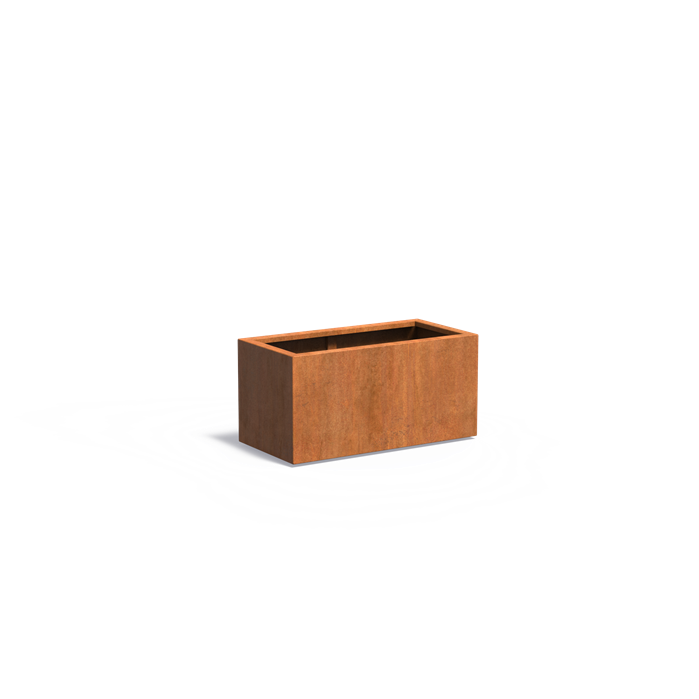 Cortenstahl Pflanzkübel CARREZ mit Boden | 100 x 50 x 50 cm