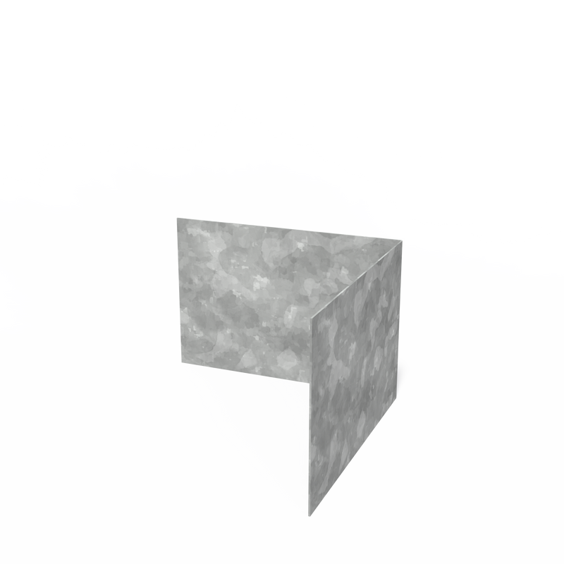 Kantopsluiting verzinkt staal - rechte rand binnenhoek 300 x 2 x 200 mm