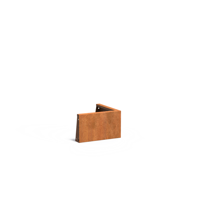 Stützwand aus Cortenstahl – Außenecke | 50 × 50 × 30 cm