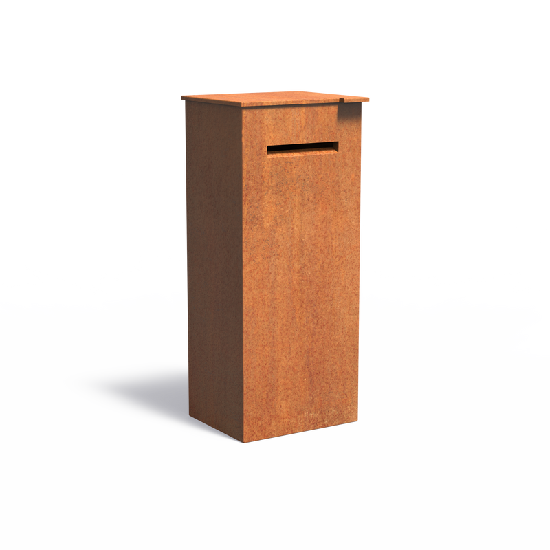 Cortenstaal pakketbrievenbus CASE 50 x 40 x 120 cm